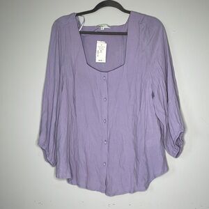Cleo Button Down Blouse 3/4 Sleeve